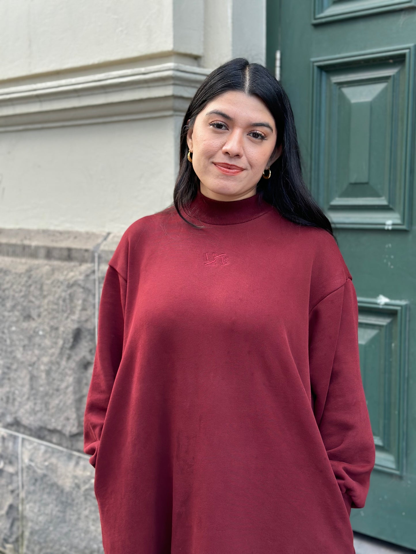 Sweater Dress - Women - Maroon