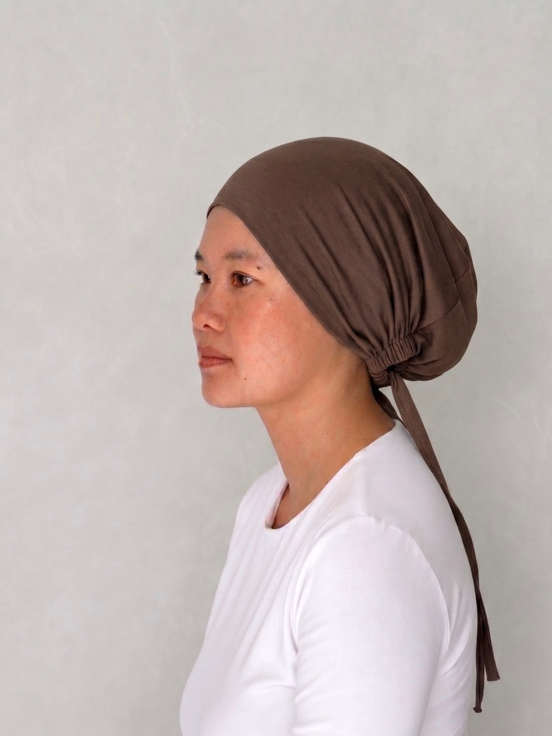 Mocha Bamboo under cap