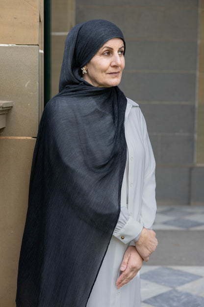 Black- Rayon Hijab Set