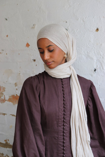 Sand- Rayon Hijab Set