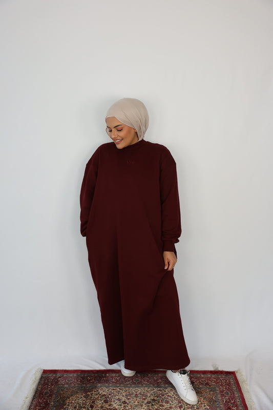 Sweater Dress - Women - Maroon