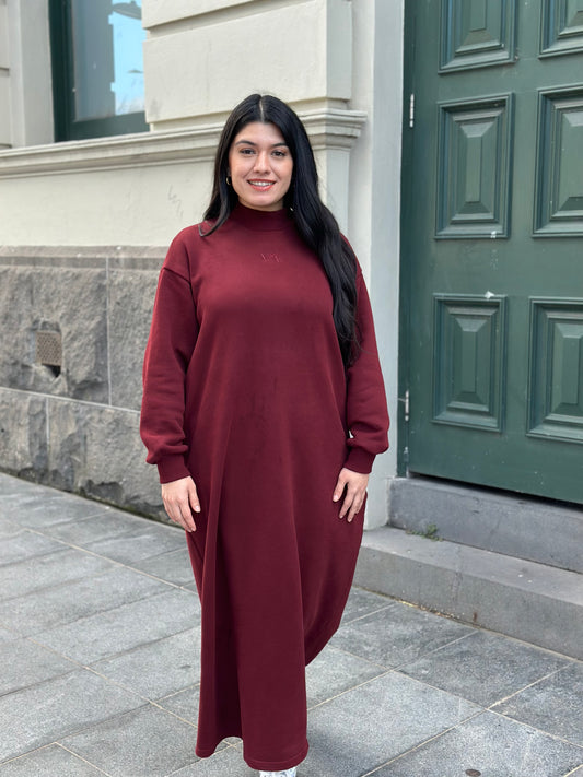 Sweater Dress - Women - Maroon