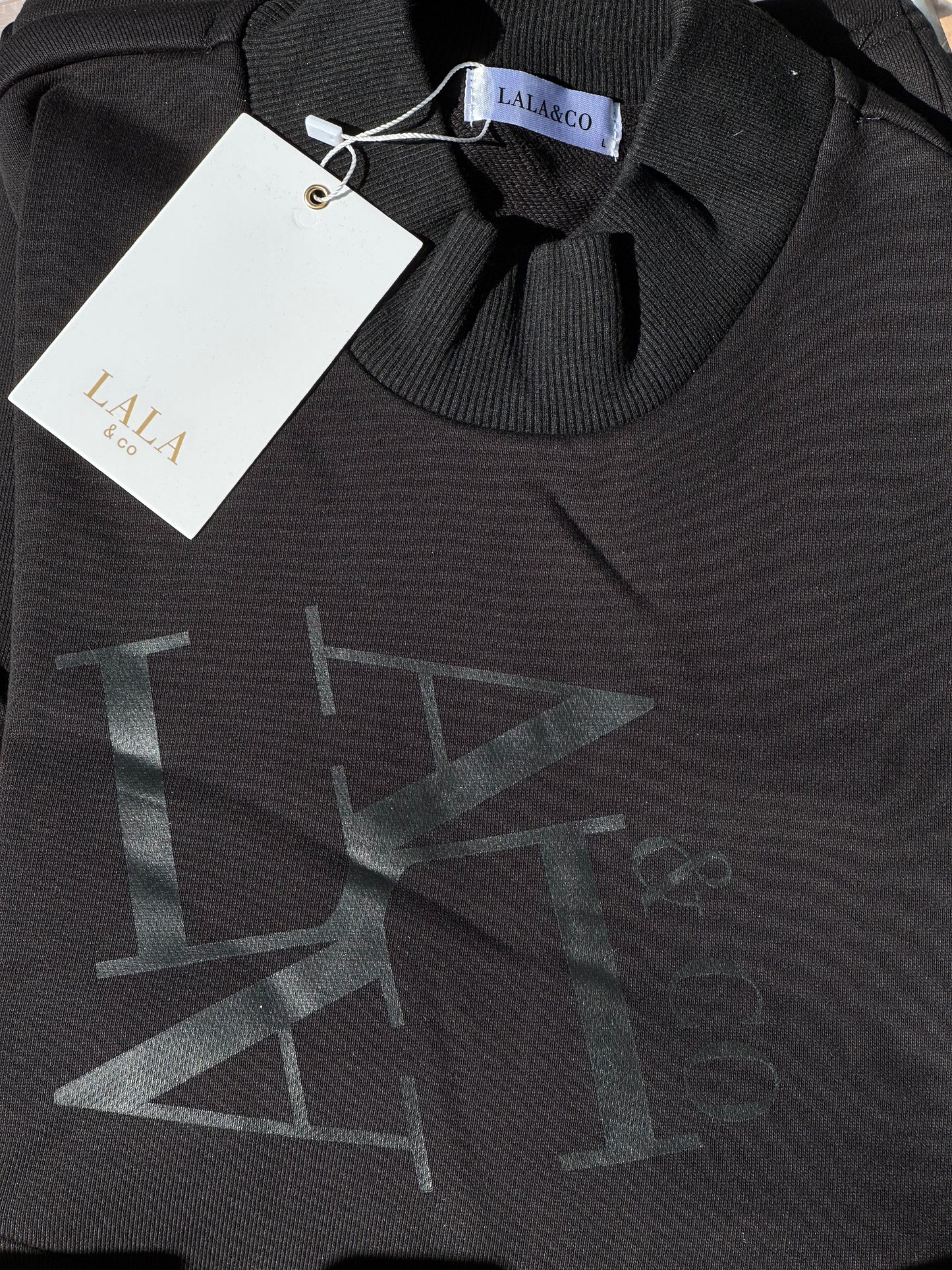 Maternity Sweater Dress - Black - Printed Logo